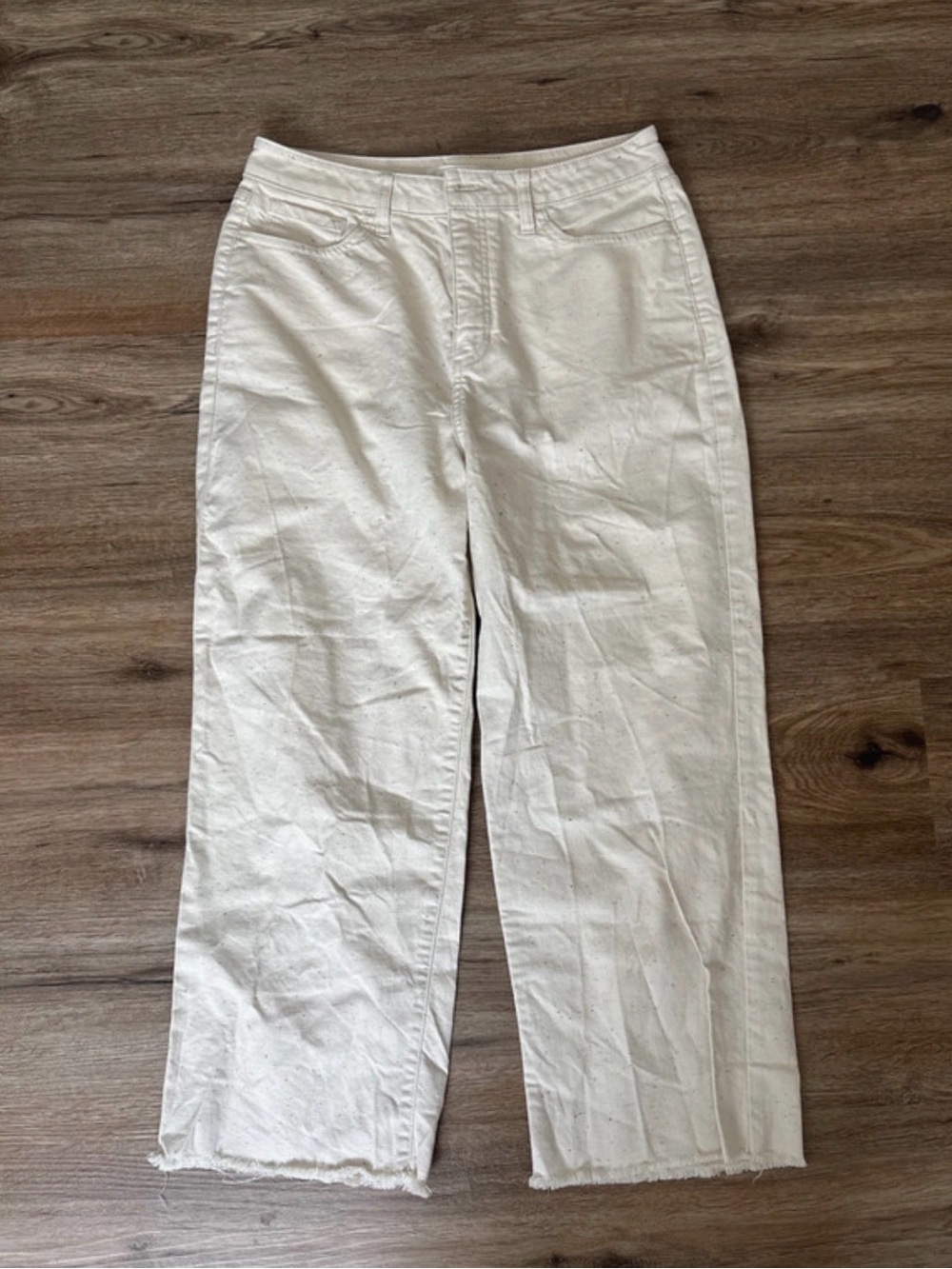 LC Lauren Conrad Cream Straight-Leg Cotton Chinos
